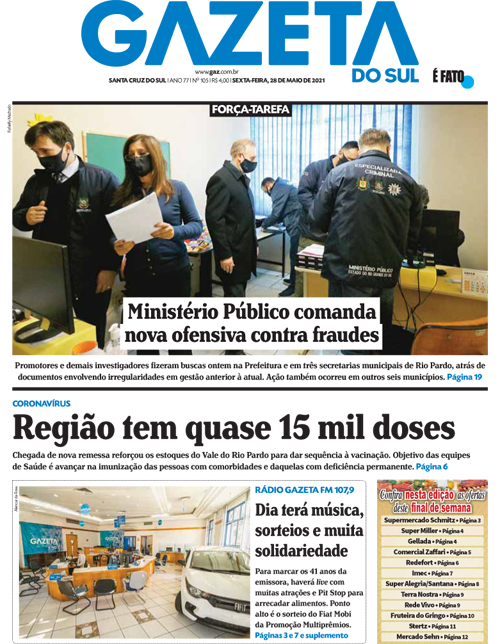 Jornal Gazeta do Sul | 105 -
Ano 77 | 2021-05-28