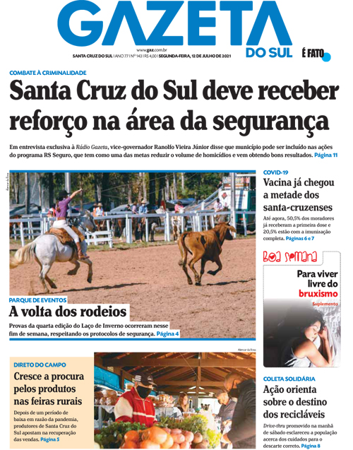 Jornal Gazeta do Sul | 143 -
Ano 77 | 2021-07-12