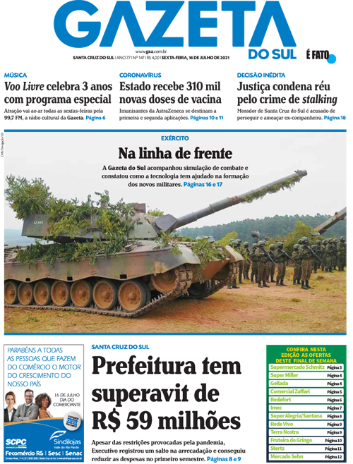 Jornal Gazeta do Sul | 147 -
Ano 77 | 2021-07-16