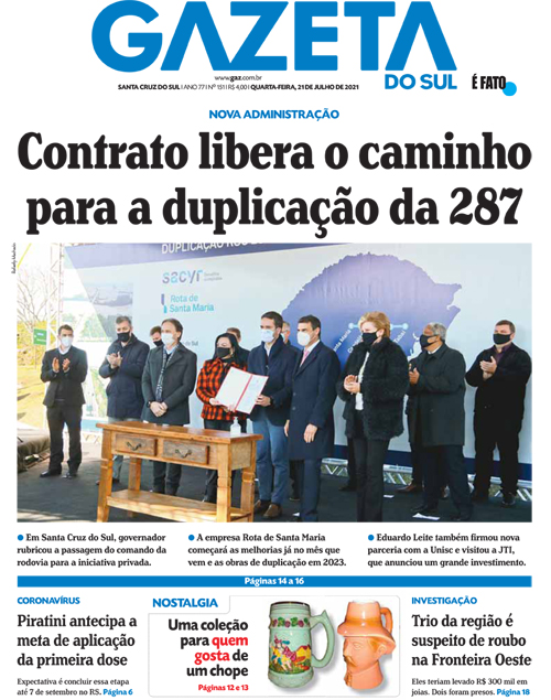 Jornal Gazeta do Sul | 151 -
Ano 77 | 2021-07-21