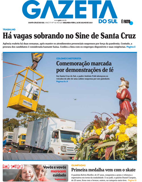 Jornal Gazeta do Sul Notícias de Santa Cruz do Sul e Região Jornal Gazeta do Sul Notícias de Santa Cruz do Sul e Região