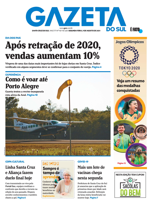 Jornal Gazeta do Sul | 167 -
Ano 77 | 2021-08-09