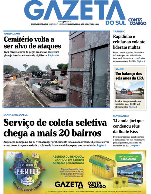 Jornal Gazeta do Sul | 163 -
Ano 78 | 2022-08-04