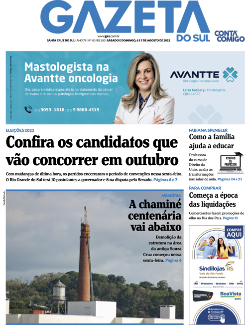 Jornal Gazeta do Sul | 165 -
Ano 78 | 2022-08-06