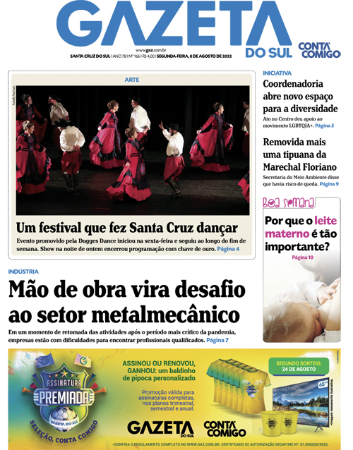 Jornal Gazeta do Sul | 166 -
Ano 78 | 2022-08-08