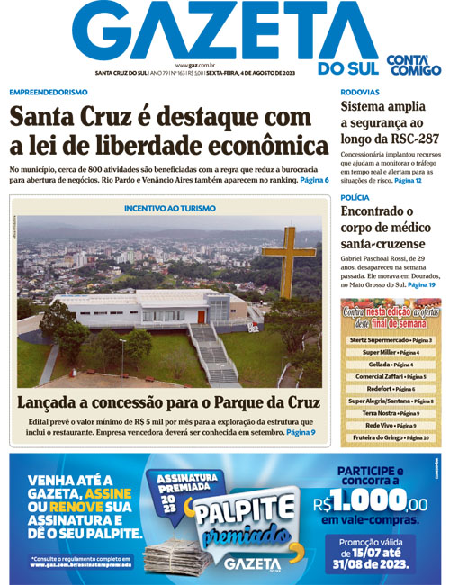 Jornal Gazeta do Sul | 163 -
Ano 79 | 2023-08-04