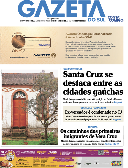 Jornal Gazeta do Sul | 182 -
Ano 80 | 2024-08-24