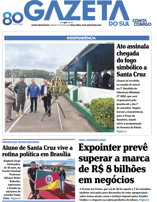 Jornal Gazeta do Sul | 175 -
Ano 81 | 2025-08-19