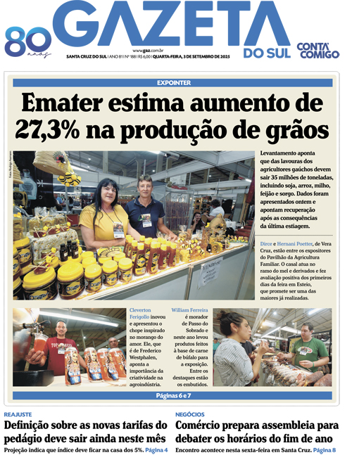 Jornal Gazeta do Sul | 188 -
Ano 81 | 2025-09-03