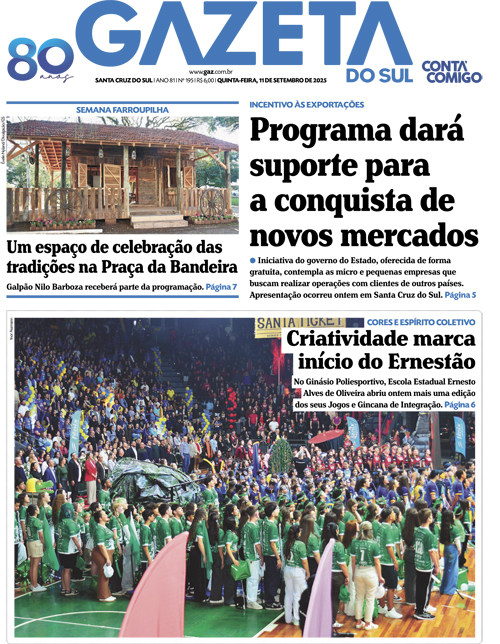 Jornal Gazeta do Sul | 195 -
Ano 81 | 2025-09-11