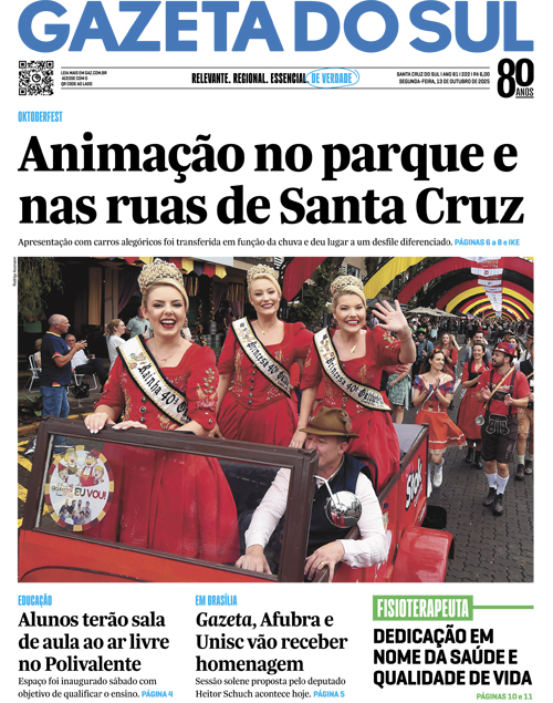 Jornal Gazeta do Sul | 222 -
Ano 81 | 2025-10-13