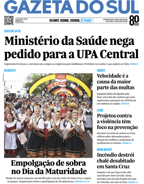 Jornal Gazeta do Sul | 226 -
Ano 81 | 2025-10-17