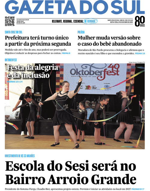 Jornal Gazeta do Sul | 232 -
Ano 81 | 2025-10-24