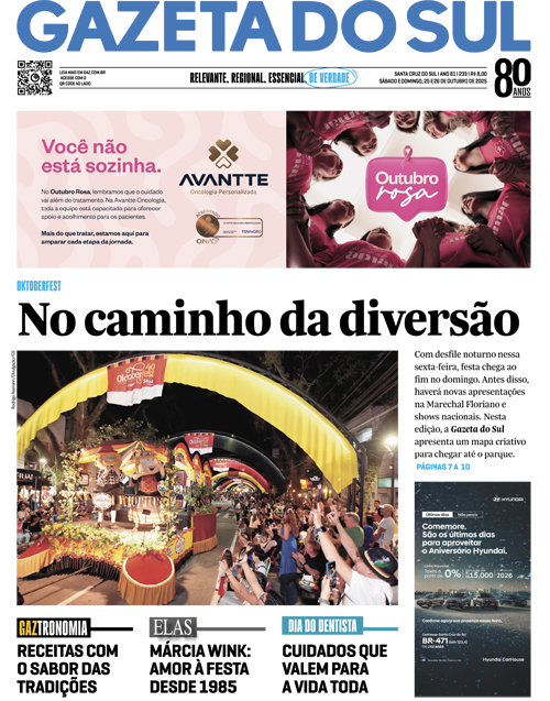 Jornal Gazeta do Sul | 233 -
Ano 81 | 2025-10-25