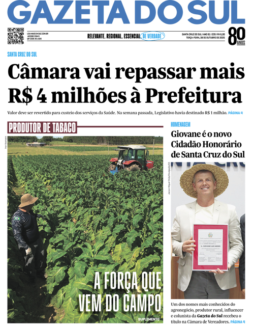Jornal Gazeta do Sul | 235 -
Ano 81 | 2025-10-28