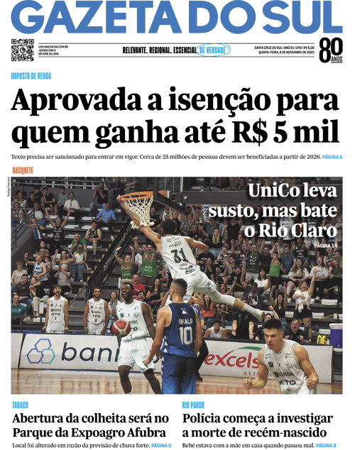 Jornal Gazeta do Sul | 243 -
Ano 81 | 2025-11-06
