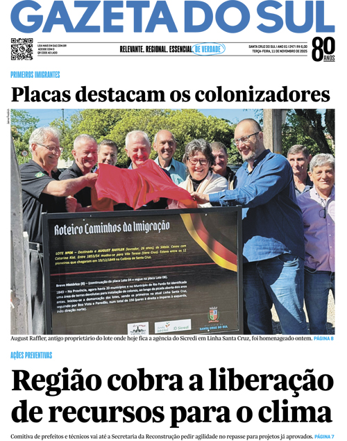 Jornal Gazeta do Sul | 247 -
Ano 81 | 2025-11-11
