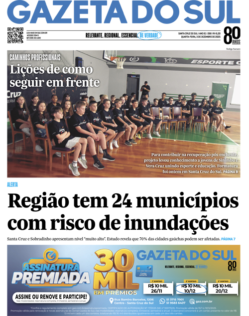 Jornal Gazeta do Sul | 266 -
Ano 81 | 2025-12-03