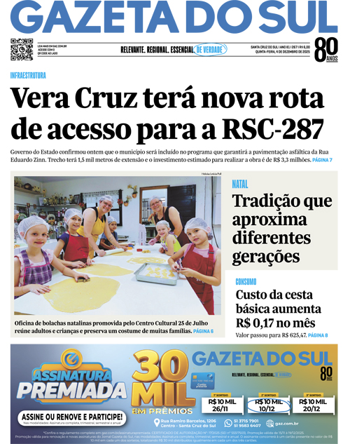 Jornal Gazeta do Sul | 267 -
Ano 81 | 2025-12-04