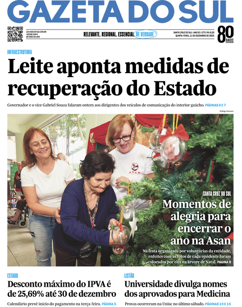 Jornal Gazeta do Sul | 273 -
Ano 81 | 2025-12-11