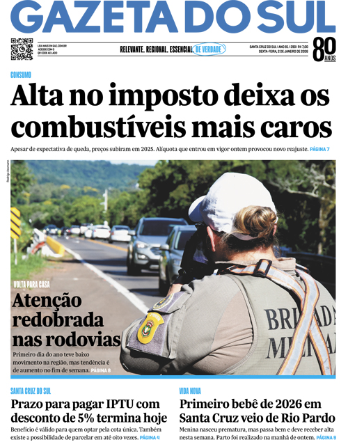 Jornal Gazeta do Sul | 290 -
Ano 81 | 2026-01-02