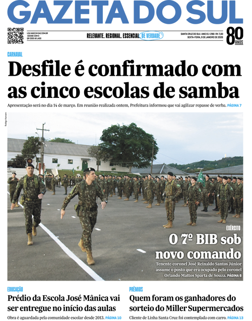 Jornal Gazeta do Sul | 296 -
Ano 81 | 2026-01-09