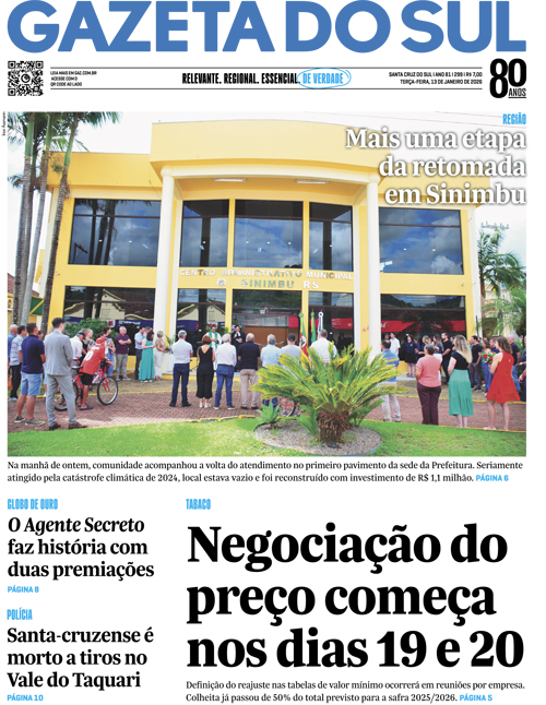 Jornal Gazeta do Sul | 299 -
Ano 81 | 2026-01-13