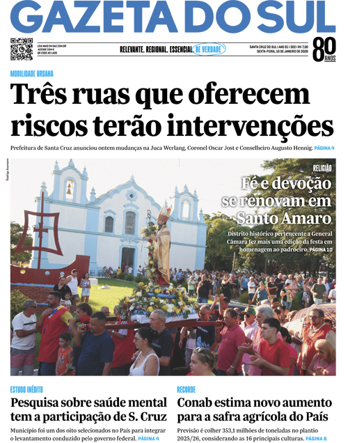 Jornal Gazeta do Sul | 302 -
Ano 81 | 2026-01-16