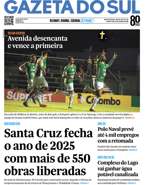 Jornal Gazeta do Sul | 307 -
Ano 81 | 2026-01-22