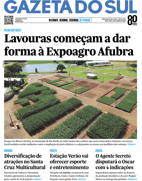 Jornal Gazeta do Sul | 308 -
Ano 81 | 2026-01-23