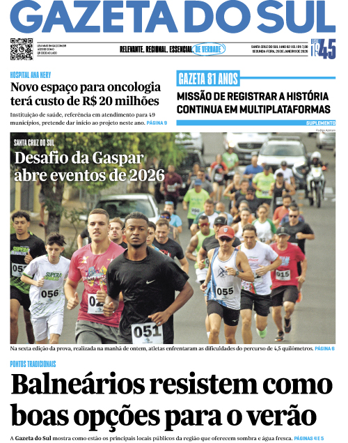 Jornal Gazeta do Sul | 1 -
Ano 82 | 2026-01-26