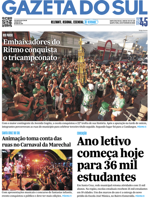 Jornal Gazeta do Sul | 20 -
Ano 82 | 2026-02-18