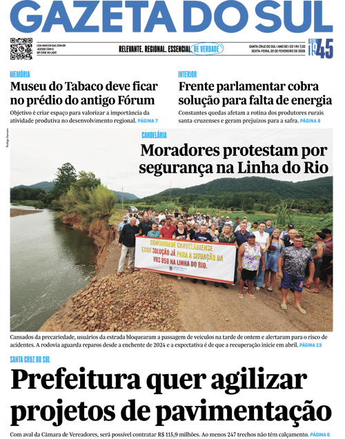 Jornal Gazeta do Sul | 22 -
Ano 82 | 2026-02-20