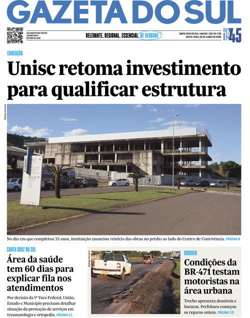 Jornal Gazeta do Sul | 128 -
Ano 82 | 2026-06-26