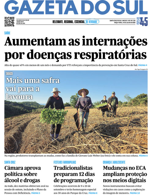 Jornal Gazeta do Sul | 143 -
Ano 82 | 2026-07-14