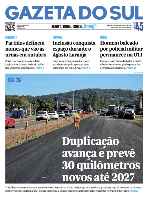 Jornal Gazeta do Sul | 161 -
Ano 82 | 2026-08-04