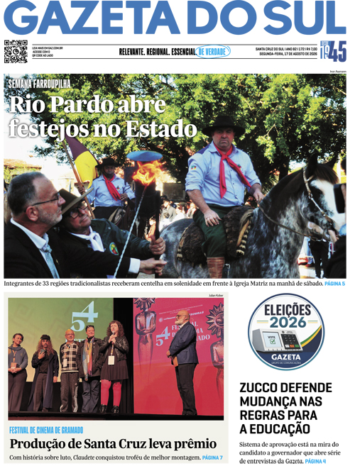 Jornal Gazeta do Sul | 172 -
Ano 82 | 2026-08-17