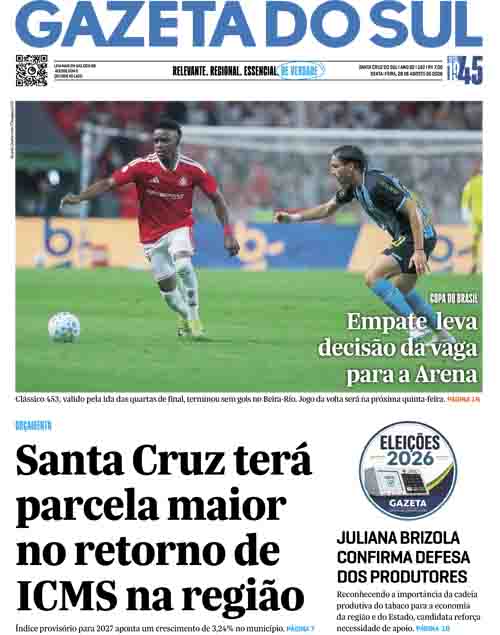 Jornal Gazeta do Sul | 182 -
Ano 82 | 2026-08-28